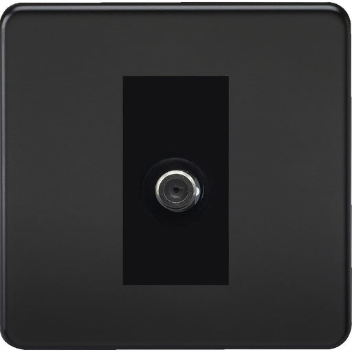 Knightsbridge Screwless Matt Black Satellite Socket SF0150MMBB Available from RS Electrical 