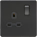 Knightsbridge Screwless Matt Black Single Socket SFR7000MBB Available from RS Electrical 