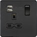 Knightsbridge Screwless Matt Black Single USB Socket SFR9124MBB Available from RS Electrical 