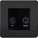 Knightsbridge Screwless Matt Black TV and DAB Socket SF0160MMBB Available from RS Electrical 