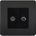 Knightsbridge Screwless Matt Black TV and Satellite Socket SF0140MMBB Available from RS Electrical 