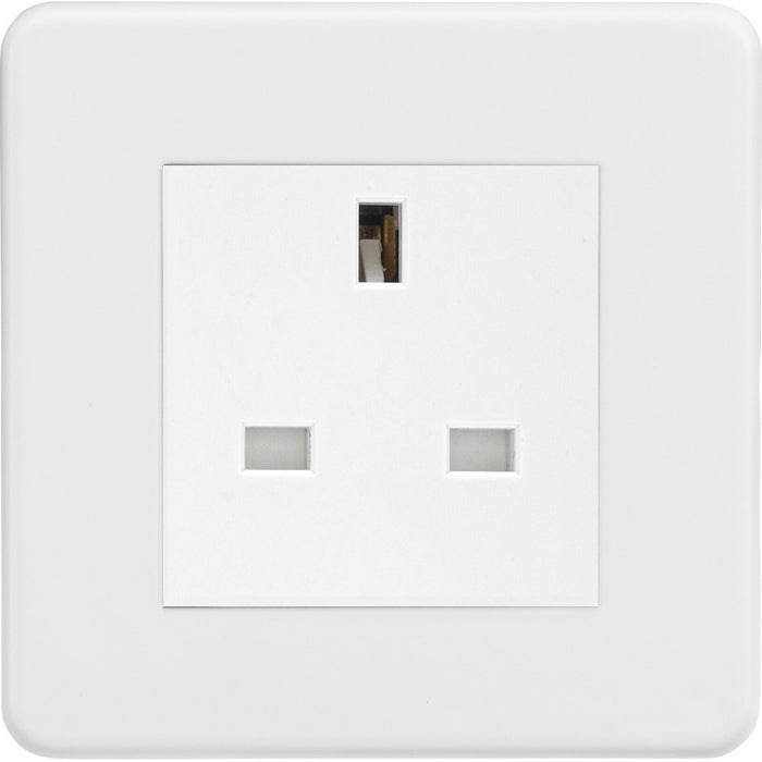 Knightsbridge Screwless Matt White 13A Unswitched Socket SF13AMMWAvailable from RS Electrical