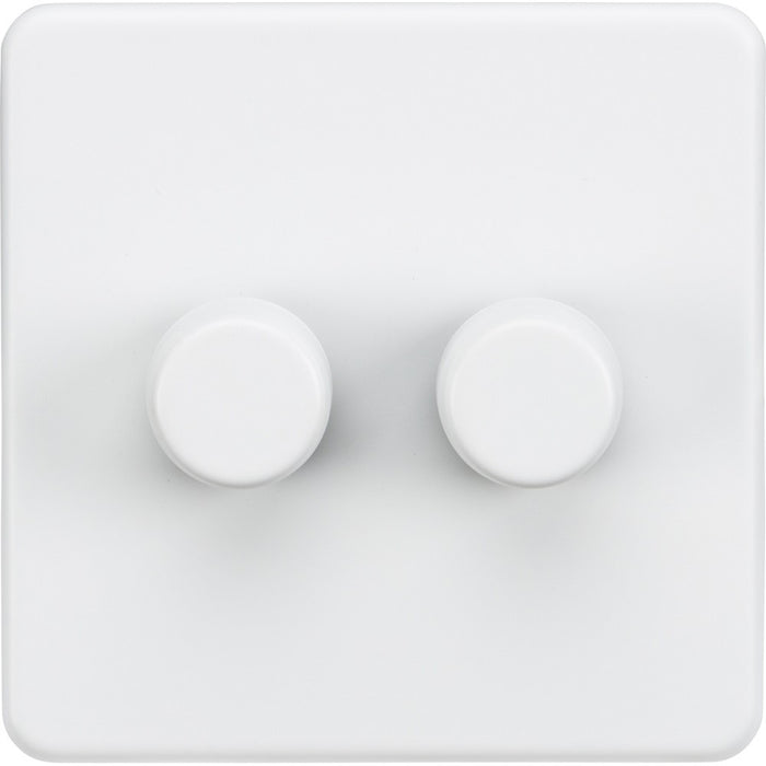 Knightsbridge Screwless Matt White 2G Dimmer Switch SF2192MWAvailable from RS Electrical