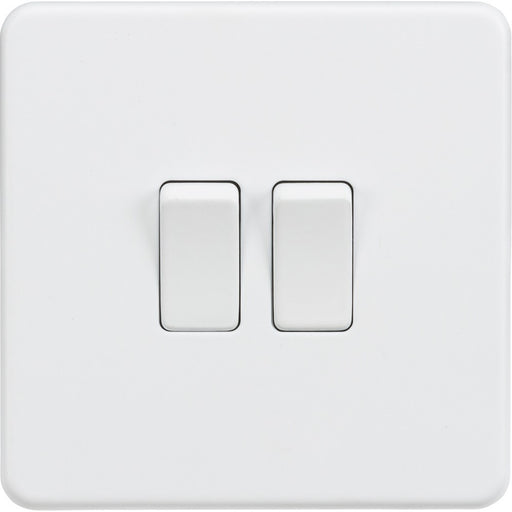 Knightsbridge Screwless Matt White 2G Intermediate Light Switch SF1202MWAvailable from RS Electrical