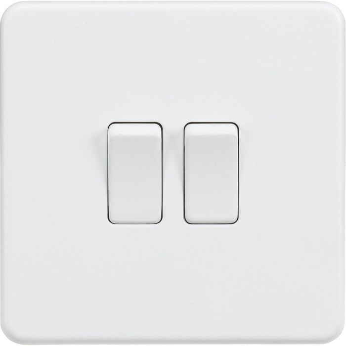 Knightsbridge Screwless Matt White 2G Light Switch SF3000MWAvailable from RS Electrical