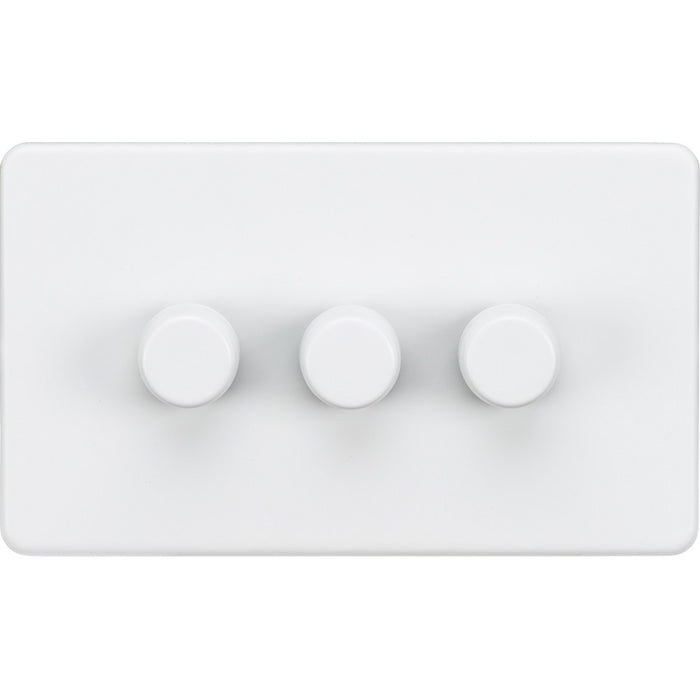 Knightsbridge Screwless Matt White 3G Dimmer Switch SF2193MWAvailable from RS Electrical