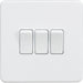 Knightsbridge Screwless Matt White 3G Light Switch SF4000MWAvailable from RS Electrical