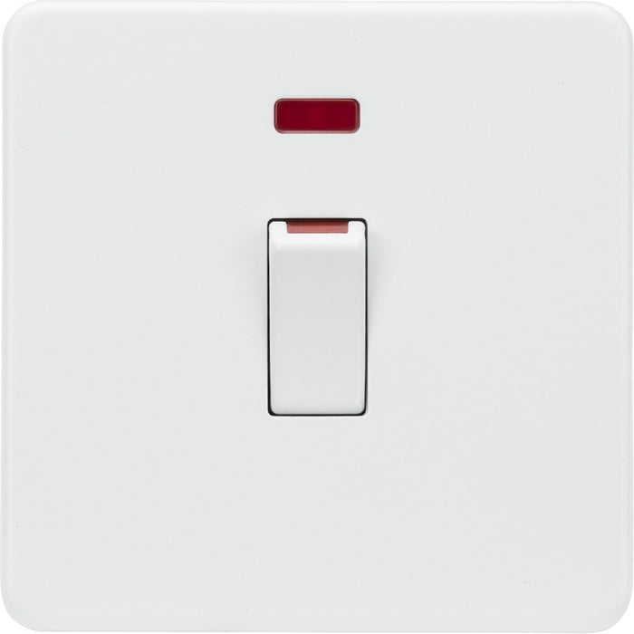 Knightsbridge Screwless Matt White 45A Cooker Switch with Neon SF81MNMWAvailable from RS Electrical