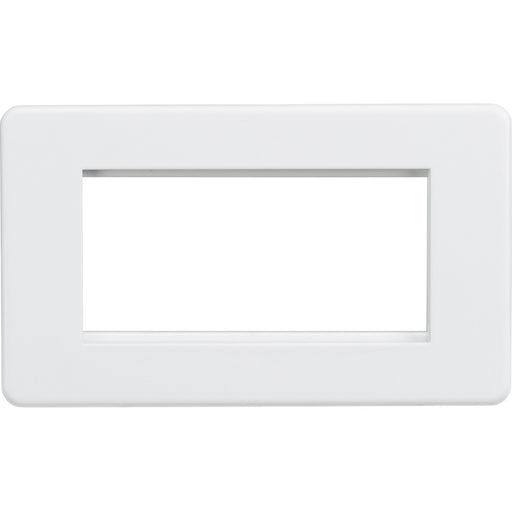 Knightsbridge Screwless Matt White 4G Euro Plate SF4GMW Available from RS Electrical