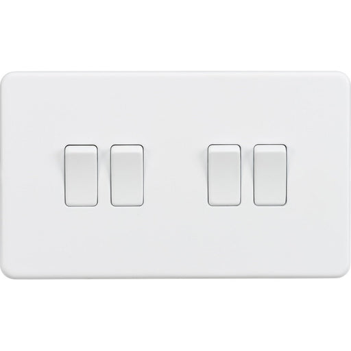 Knightsbridge Screwless Matt White 4G Light Switch SF4100MWAvailable from RS Electrical