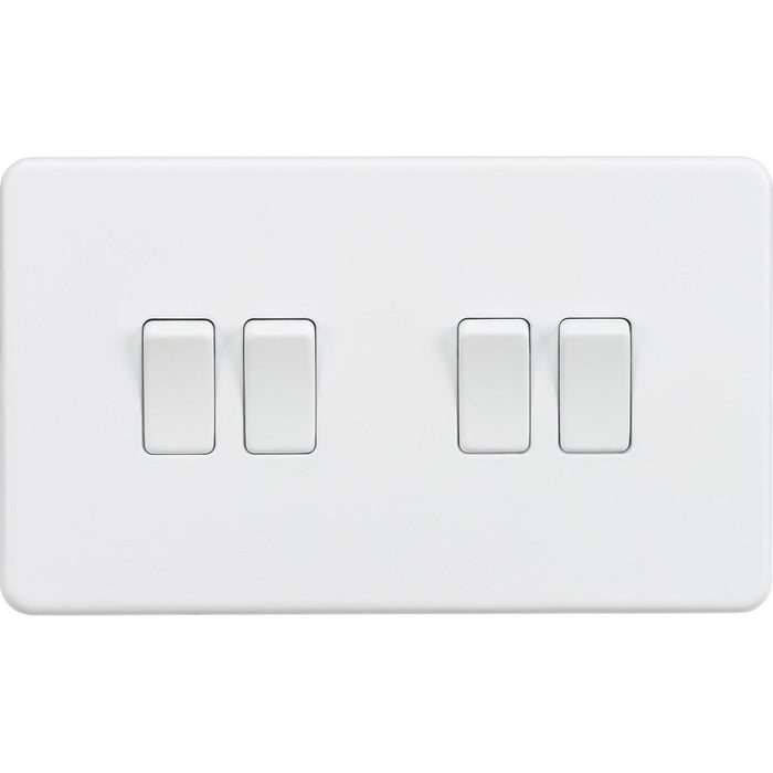 Knightsbridge Screwless Matt White 4G Light Switch SF4100MWAvailable from RS Electrical