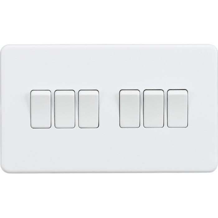 Knightsbridge Screwless Matt White 6G Light Switch SF4200MWAvailable from RS Electrical