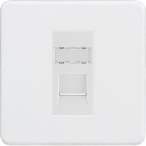 Knightsbridge Screwless Matt White Cat5e Data Socket SFRJ45MMWAvailable from RS Electrical