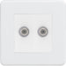 Knightsbridge Screwless Matt White Double Satellite Socket SF0250MMWAvailable from RS Electrical