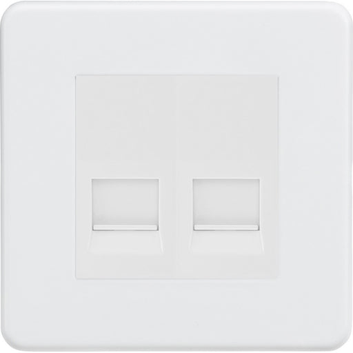 Knightsbridge Screwless Matt White Double Slave Telephone Socket SF7420MMWAvailable from RS Electrical