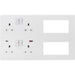 Knightsbridge Screwless Matt White Double Socket Combination Plate SFR998MWAvailable from RS Electrical