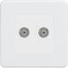 Knightsbridge Screwless Matt White Double TV Socket SF0200MMWAvailable from RS Electrical