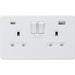 Knightsbridge Screwless Matt White Double USB Socket SFR9940MWAvailable from RS Electrical