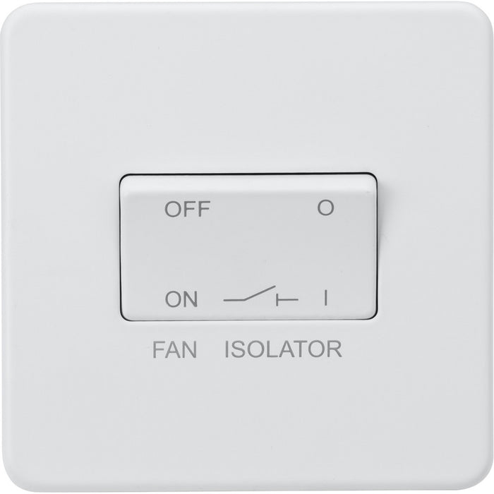 Knightsbridge Screwless Matt White Fan Isolator Switch SF1100MWAvailable from RS Electrical