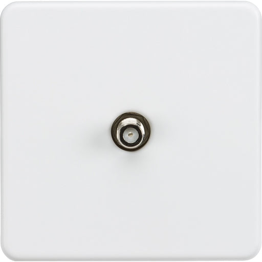 Knightsbridge Screwless Matt White Non-Isolated Satellite Socket SF0150MWAvailable from RS Electrical