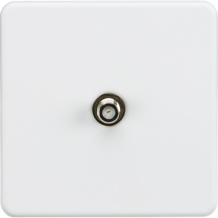 Knightsbridge Screwless Matt White Non-Isolated Satellite Socket SF0150MWAvailable from RS Electrical