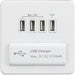 Knightsbridge Screwless Matt White Quadruple USB Charger SFQUADMWAvailable from RS Electrical