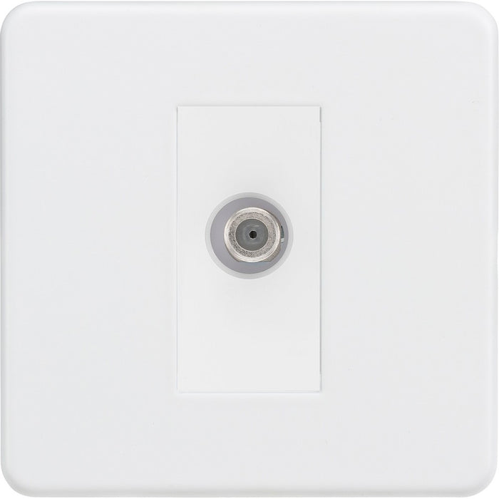 Knightsbridge Screwless Matt White Satellite Socket SF0150MMWAvailable from RS Electrical