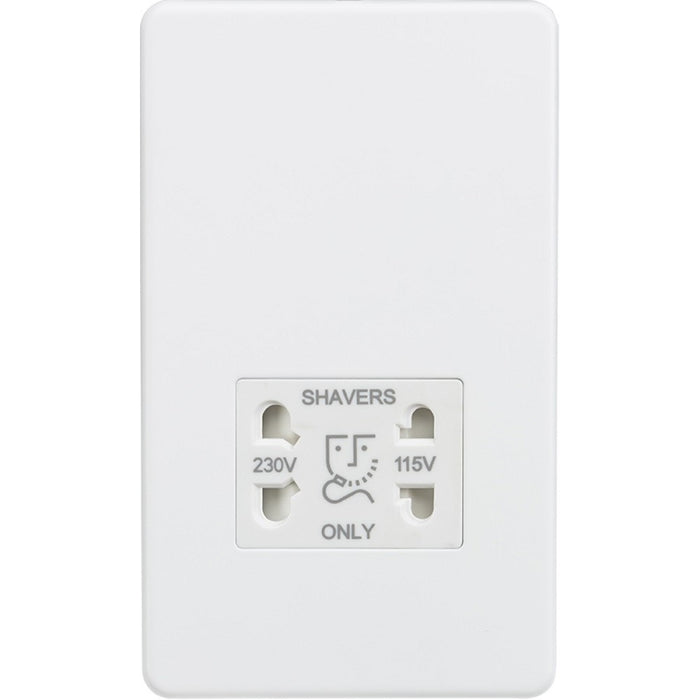 Knightsbridge Screwless Matt White Shaver Socket SF8900MWAvailable from RS Electrical