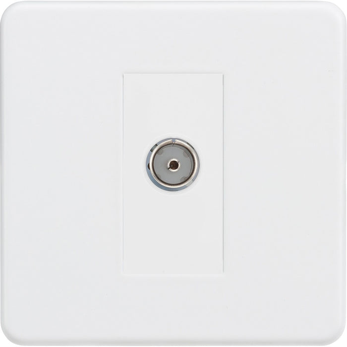 Knightsbridge Screwless Matt White TV Socket SF0100MMWAvailable from RS Electrical