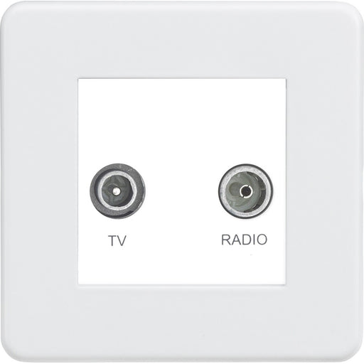 Knightsbridge Screwless Matt White TV and DAB Socket SF0160MMWAvailable from RS Electrical