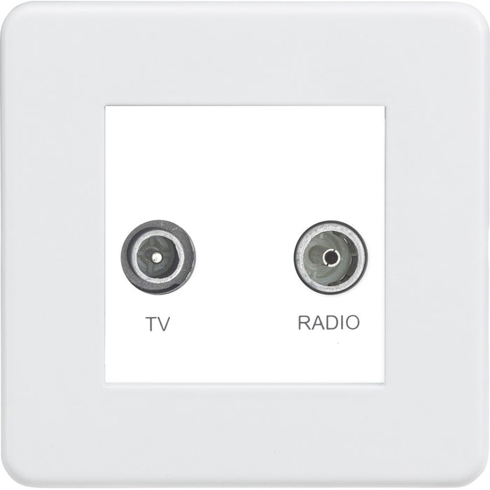 Knightsbridge Screwless Matt White TV and DAB Socket SF0160MMWAvailable from RS Electrical