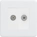 Knightsbridge Screwless Matt White TV and Satellite Socket SF0140MMWAvailable from RS Electrical