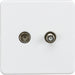 Knightsbridge Screwless Matt White TV and Satellite Socket SF0140MWAvailable from RS Electrical