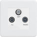 Knightsbridge Screwless Matt White Triplex TV Socket SF0300MMWAvailable from RS Electrical