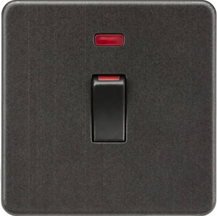 Knightsbridge Screwless Smoked Bronze 45A Cooker Switch with Neon SF81MNSB Available from RS Electrical Supplies