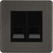 Knightsbridge Screwless Smoked Bronze Double Master Telephone Socket SF7320MSBB Available from RS Electrical Supplies