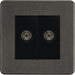 Knightsbridge Screwless Smoked Bronze Double TV Socket SF0200MSBB Available from RS Electrical Supplies