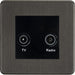 Knightsbridge Screwless Smoked Bronze TV & DAB Socket SF0160MSBB Available from RS Electrical Supplies