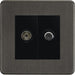 Knightsbridge Screwless Smoked Bronze TV & Satellite Socket SF0140MSBB Available from RS Electrical Supplies