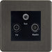 Knightsbridge Screwless Smoked Bronze Triplex TV Socket SF0300MSBB Available from RS Electrical Supplies