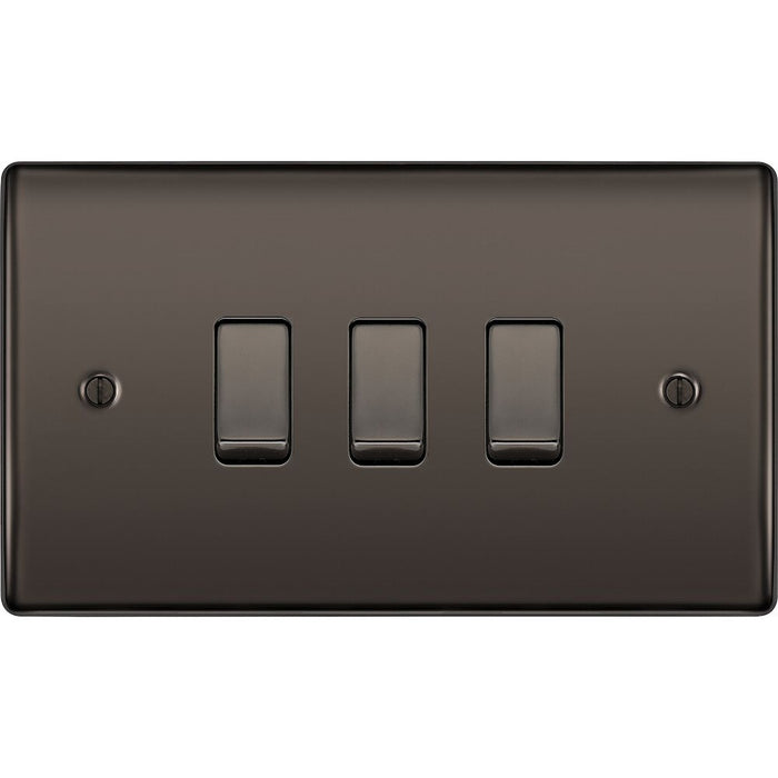 BG Nexus Metal Black Nickel 3G 2W Light Switch NBN432