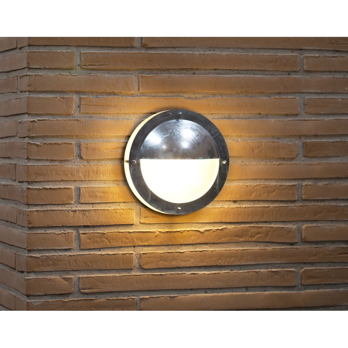 Nordlux Malte Half Shade Galvanised Outdoor Wall Light 21841031