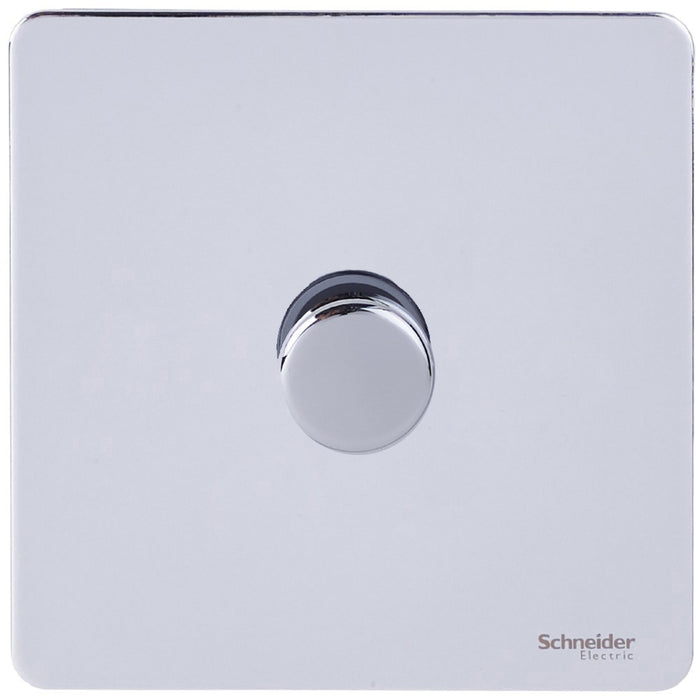 Schneider Ultimate Screwless Polished Chrome 1G 2W LED 150W Dimmer Switch GU6412LMPC