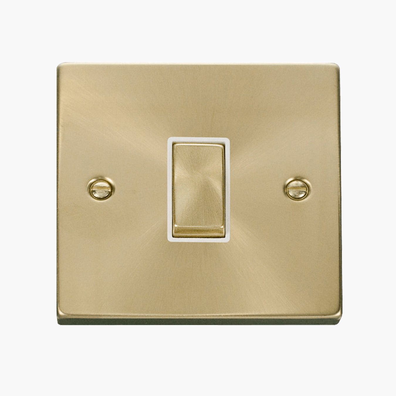 Click Deco Satin Brass White Light Switches Available from RS Electrical Supplies