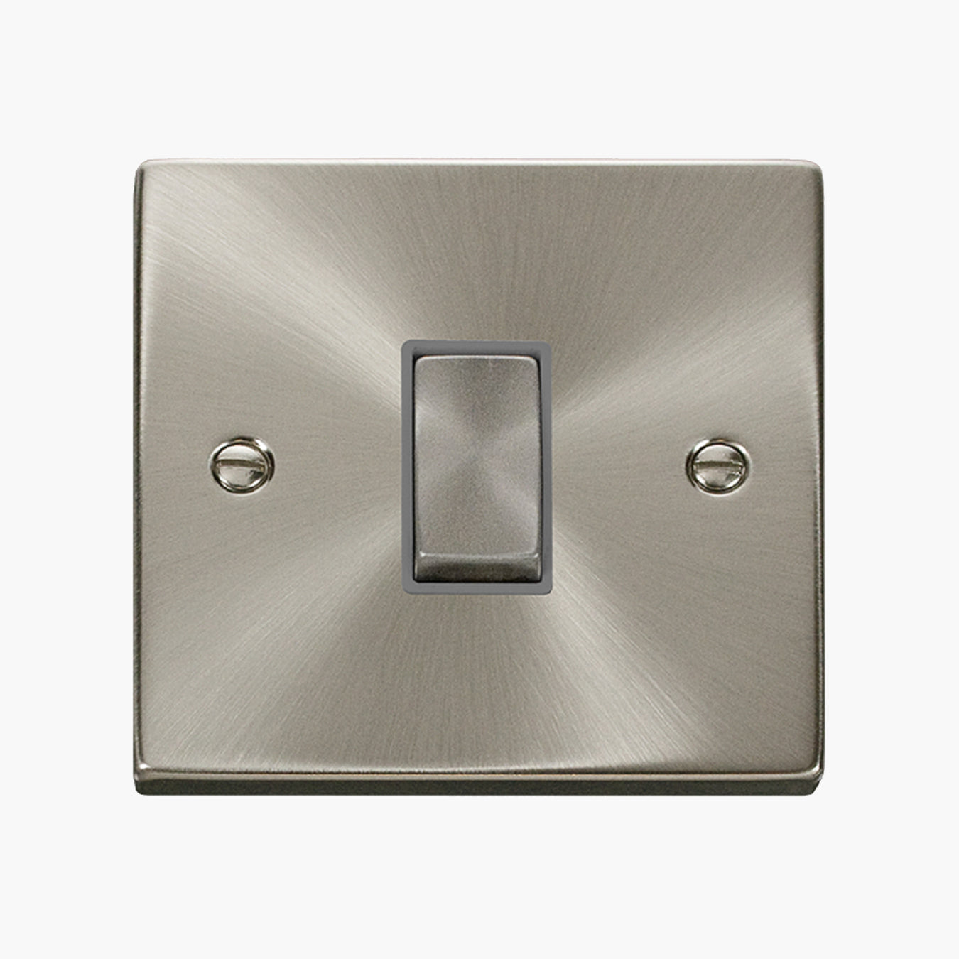 Click Deco Satin Chrome Grey Intermediate Switches available from RS Electrical Supplies