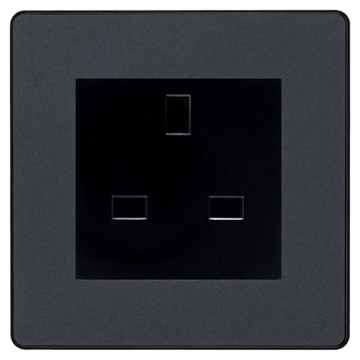 BG Evolve Matt Grey 13A Unswitched Socket PCDMG13AUSSB Available from RS Electrical Supplies