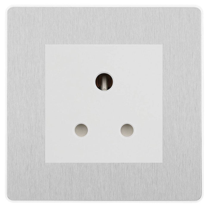 BG Evolve Brushed Steel 5A Unswitched Socket PCDBS5AUSSW Available from RS Electrical Supplies