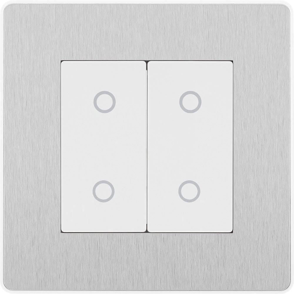 BG Evolve Brushed Steel 2G Master Touch Dimmer Switch PCDBSTDM2W | RS ...