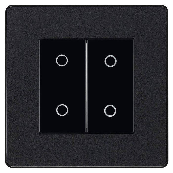 BG Evolve Matt Black 2G Secondary Touch Dimmer Switch PCDMBTDS2B Available from RS Electrical Supplies