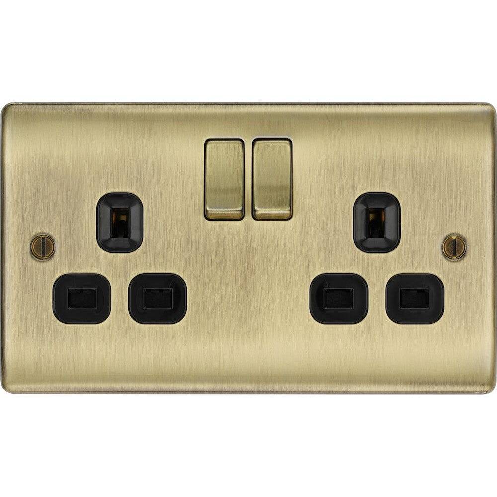 BG Nexus Metal Antique Brass 13A Double Socket NAB22B | RS Electrical ...